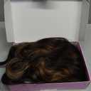 Dark Brown with Caramel Highlights Short Wavy Wig for Women Lace Hairline Bob Style Synthetic Heat Resistant - Natural Appearance for Everyday Hairstyle 14 Inch