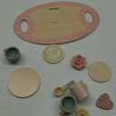 Wooden Tea Set for Little Girls Play Food Pretend Play Kitchen Accessories for 3 4 5 Years Old Girls and Boys Toddler Princess Tea Time Party Food Toys