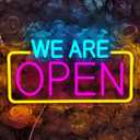 SYLHOME We Are Open Led Neon Light Sign Business Coffee Shop Store Bar Restaurant Pub Salon Hotel Welcome Door Window Wall Decor Sign USB 15.75"X8.4"
