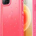 SPORTLINK for iPhone 12/12 Pro Waterproof Case, Full Body Shockproof Dustproof Phone Screen Protector Rugged Cases for iPhone 12/12 Pro 6.1 Inches Pink