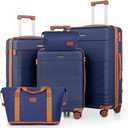 Luggage Sets 5 Piece with Spinner Wheels, Lightweight Hardshell Suitcases Set with Lock for Men and Women, Carry on Luggage Travel Set with Durable ABS Hard Case (DarkBlue)
