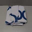 Melodieux Moroccan Fashion Thermal Insulated Grommet Room Darkening Curtains for Living Room, 52 by 63 Inch, Off White/Royal Blue (1 Panel)