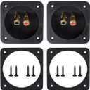 2 Pcs 3.1 Double Binding Round Gold Plate Push Spring Loaded Jacks Speaker Box Terminal Cup