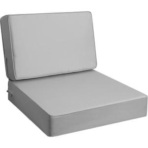AAAAAcessories Outdoor Deep Seat Cushions, Foam Pillow, Fade-Resistant, Waterproof Patio Furniture Replacement Cushions, 24" x 24" x 5", Gray