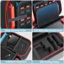 Switch Carrying Case Compatible with Nintendo & OLED, Portable Switch Travel Carry Case Fit for Joy-Con and Adapter, Hard Shell Protective OLED Pouch Bag with 20 Games, Red Wii Accessory Kits