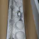 Progress Lighting Replay Collection 4 Light Bathroom Vanity Light, Modern Bath Lighting Fixture with Etched White Glass Shades for Over The Mirror, Reversible Mounting, Polished Nickel