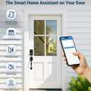 Veise VE06-H Smart Front Door Lock Set, App Control, Keyless Entry Deadbolt with Lever Handle, Electronic Digital Touchscreen Keypad, Auto Lock, Easy Install, Matte Black