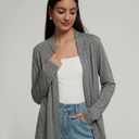 Long Sleeve Thin Cardigans for Women Lightweight Casual Loose Open Front Cardigan Soft Sheer Cover Up (Gray, M)