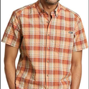 Eddie Bauer Men's Pack It Seersucker Short-Sleeve Shirt Size XL, Tangelo