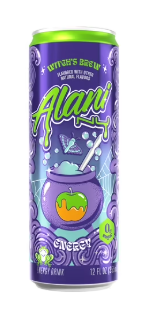 Alani Nu WITCH'S BREW Sugar Free, Low Calorie Energy Drinks, 200mg Caffeine, Antioxidants, Biotin B Vitamins, Zero Sugar, 15 Calories or Less, 12 Fl Oz Cans (24 Pack)