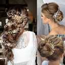 ULTIMUTE Hair Comb and 4 Pins Bridal Hair Accessories, Pearl Crystal Rhinestone Wedding Hair Comb and Hair Pins for Brides Bridesmaids Women Girls (Gold, 5 Pieces)