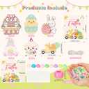 Bafeil 24 Set Easter Crafts Bead Necklace Making Kit for Kids - DIY Make Your Own Bunny Necklace for Arts and Crafts Project, Classroom Activities Gifts, Party Favors & Easter Basket Stuffers