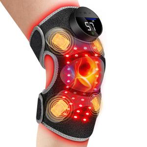 Upgraded 2.0 Red Light Therapy Knee Brace - Knee Massager with 4 Vibration Areas, Cordless Controller, Near Infrared Red Light Therapy Heated Device for Knee Elbow Shoulder