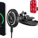 OHLPRO 15W Magsafe Car Mount Charger for iPhone 17, Fast Wireless Charging Magnetic CD Slot Holder with 3M Adhesive Base for Dashboard, Aluminum Shell, Compatible with iPhone 16/15/14 Pro Max, Black