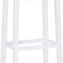 Linon Claridge White 32.25 Seat Height Backless Bar Stool with Faux Leather Upholstered Seat, Standard