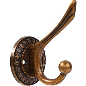 BOZWELL 6 Pack Antique Brass Towel Hook Heavy Duty Wall Hooks Hanger Coat Hook Robe Hook Bathroom Wall for Livingroom Bedroom Kitchen Closet YG02GT-6