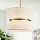 Modern Gold Chandelier Drum Pendant Light for Dining Room 18 Inch