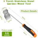 2 x Garden Weed Tool,2026 Portable Weeding Tool,Stainless Steel Hand Weeder Tool,Adopt Anti slip Rubber handle,conforms to ergonomic curves,Suitable For Vegetable Cultivation And Horticulture on Farms