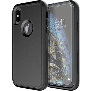Diverbox for iPhone X Case/iPhone Xs Case [Shockproof] [Dropproof] [Tempered Glass Screen Protector ] Heavy Duty Protection Phone Case Cover for Apple iPhone X/XS (Black)