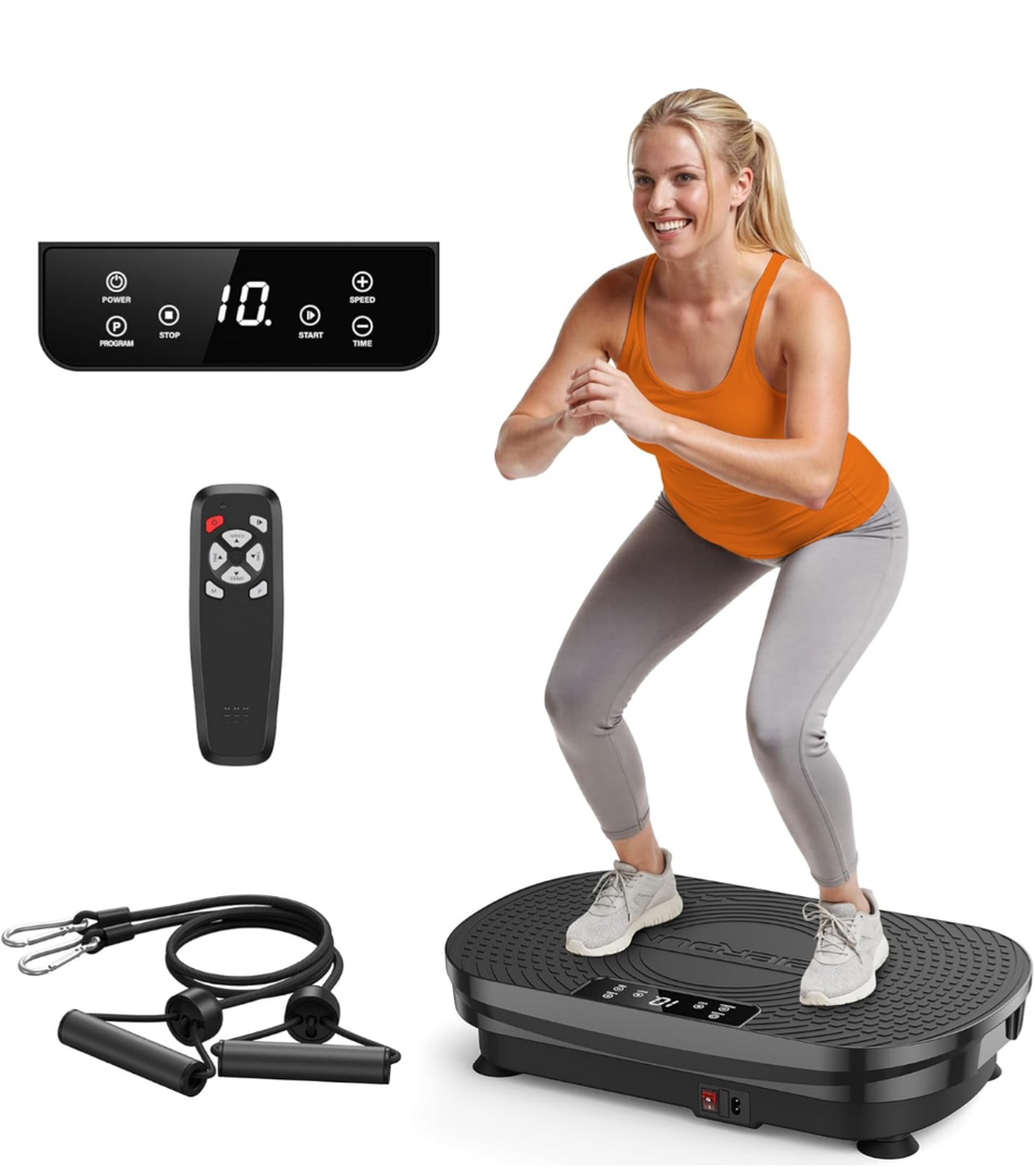 FEIERDUN Vibration Plate Exercise Machine, Vibration Plate for Lymphatic Drainage, Power Plate Vibration Platform for Weight Loss, Toning & Wellness