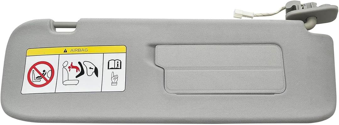 Sun Visor Passenger Side Right RH Gray with Mirror & Light Compatible with Tesla Model 3; Model Y 2017 2018 2019 2020 Replace 1088740-01-I; 1088740-31-I-Z