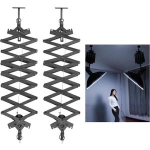 2Packs 2M/78.7inch Drop Pantograph for Studio Ceiling Rail System Pantograph Studio Arm Wall Mounted Constant Force Hinged Telescopic Boom Studio Lighting Hanging Equipment 2Packs 2M/78.7inch Drop Pantograph for Studio Ceiling Rail System Pantograph Studio Arm Wall Mounted Constant Force Hinged Telescopic Boom Studio Lighting Hanging Equipment