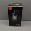 Xavier 1-Light Matte Black Hardwired Outdoor Indoor Wall Lantern Sconce with Seeded Glass Shade