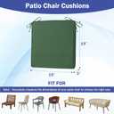 IASEAHK Patio Chair Cushions, 19" x 19" x 3" Outdoor Chair Cushions Set of 4, Waterproof Outdoor Cushions for Patio Furniture, Outdoors Seat Cushions Set of 4 with Handle and Ties, Forest Green