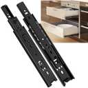 SHUHANG 1 Pair Full Extension Drawer Slides 8 Inch 100 lb Load Capacity Side Mount Ball Bearing Rails Cabinet Dresser Glides Wardrobe Kitchen Trash Can Slider Runners Black