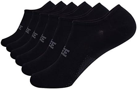 JOYNÉE Men's 6 Pack Casual Cushion Anti-Slid Cotton No Show Socks with Silicone 10-13