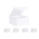 Purple Q Crafts 5 Pack White Hard Gift Box With Magnetic Closure Lid 8"x8"x4" Square Favor Boxes With White Glossy Finish (5 BOXES)