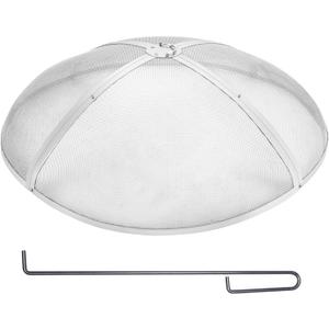 Fire Pit Spark Screen Round 40", Reinforced Heavy Duty Steel Metal Cover, Outdoor Firepit Lid, Easy-Opening Top Screen Covers Round with Ring Handle for Outdoor Patio Fire Pits Backyard