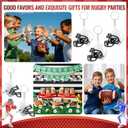 12PCS Mini Rugby Helmet Keychains White Football Helmets, Football Mini Helmets Keychain Charm Bulk for Party Souvenirs Craft Painting Footballs Gift DIY Decoration