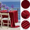 TURSTIN 4 Packs Satin Tablecloth 102 x 58 Inch Overlay Satin Table Cover Rectangle Bright Silk Tablecloth Smooth Fabric Table Decoration for Wedding Banquet Party Events, Burgundy