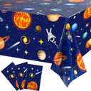 Sumind 3 Pieces Space Tablecloth Decorations Plastic Outer Solar System Table Cover Planet Design for Kids Space Theme Birthday Party Decorations and Supplies for Birthday Home, 54 x 108 Inch