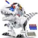 Ruko 8809 Remote Control Robot Dinosaur Toys for Kids, Large Rechargeable Toys, STEM Programmable Interactive with Sound Effects, Birthday Gifts for Boys & Girls Age 3 4 5 6 7 8 (White)