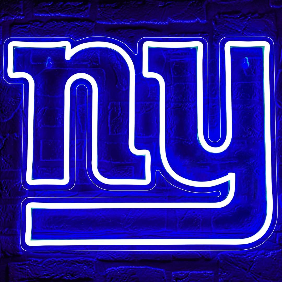 Football Neon Sign for Wall Decor Football Neon Light for Man Cave Birthday Gifts for Men with Dimmable Rugby Team Logo Sign for Club Bar Dorm Party Game Room Decoration Size 16.1 * 10.6In(ZYLD059) (Blue-Giant)