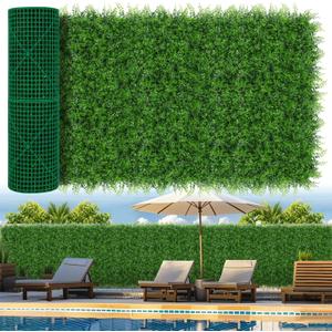 Grooy 40"x120"(33.33 SQFT) Artificial Hedge Grass Wall Roll Panels, Boxwood Panels, Greenery Wall Backdrop, UV Protected Privacy Fence Screen for Outdoor Indoor Wedding Dcor