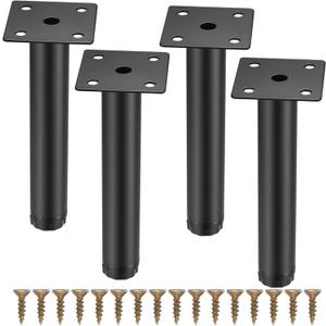 4 Pcs Furniture Legs, Metal Cabinet Legs, 7 inches/18 cm Adjustable Furniture Support Feet for Kitchen Shelves Sofa Table Chair Desk Cupboard Furniture Adjustable Legs Feet Foot