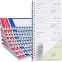 Crtiin Books Money and Rent Receipt Book 2 Part Carbonless Receipt Log Book with Carbonless Copies, Spiral Bound, 200 Sets Per Book, 4 Receipts Per Page, 5.25 x 11 Inch(10 Pcs)