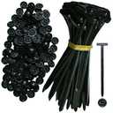 Nylon Universal Cable Tie Buckle Heavy Duty Self-Locking Zip Ties Holder with Pin & Button for Car Daily Repair (Black-50pcs), Pack of 3