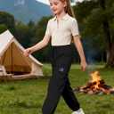 SANGTREE Hiking Pants Water Resistant Quick Dry Lightweight Golf Cargo Safari Joggers Pockets for Girls & Women (Black)