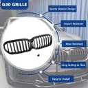 G30 Grille, Single Slat Gloss Black Grill Front Kidney Grille Compatible with BMW 5 Series G30 2021 2022 2023 520i 530i 540i M550i xDrive