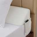 Bedluxe King Wedge Pillow Headboard, Bed Wedge Pillow for Headboard, Bed Gap Filler King - Fill The Gap (0-7")(Air-Layer White, 76"x10"x6")