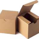 GEFTOL Small Brown Gift Box Pack - 50 Foldable 4x4x4 inch Paper Box for Bridesmaids Proposal, Birthday, Party & Christmas