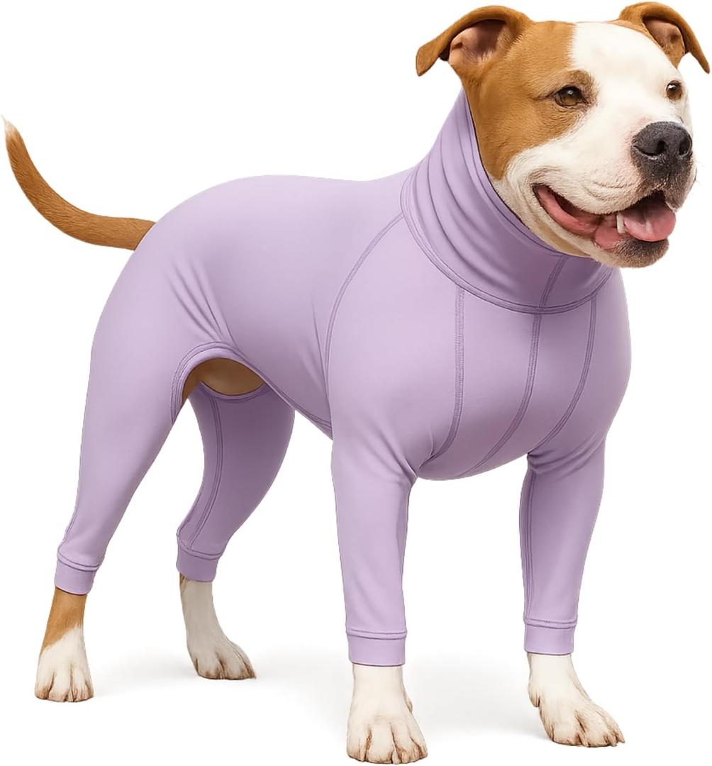 LovinPet UPF 50+ Dog Sun Protection Shirt for Medium and Large Dogs, 4-Way Stretch Nylon, Lightweight Anti-Static Quick-Dry UV Layer, Indoor Shedding Control and Winter Base Layer,Purple,2XL
