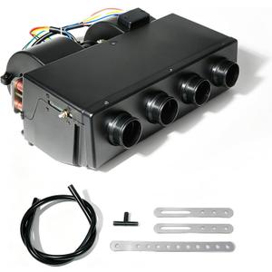 12V Universal A/C Evaporator Assembly, Under-Dash Heating & Cooling Unit with 4 Vents, Universal Retrofit AC for Cars & Trucks