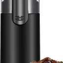 Coffee Grinder - Electric Stainless Steel Coffee Mill, Adjustable Grinding, Includes Cleaning Brush, High Speed Grinding Tool for Home, Kitchen, Cafe, Cold Brew, Travel, 9.2x9.2x17.2cm