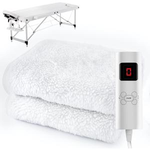 Massage Table Warmer Pads Heated Mattress Pad 9 Heat Settings Professional SPA Bed Warmer (71" x 30"), Digital Heat Control Pad Electric Heating Pad, w/Overheat Protection for Massage Bed & Spa, White