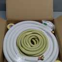 TAUROX 25FT Mini Split Line Set 1/4" & 3/8" O.D Copper Pipes Tubing and 3/8" White Thickened PE Insulation Coil, for Mini Split Air Conditioning or Heating Pump Equipment and HVAC with Flared Nuts.